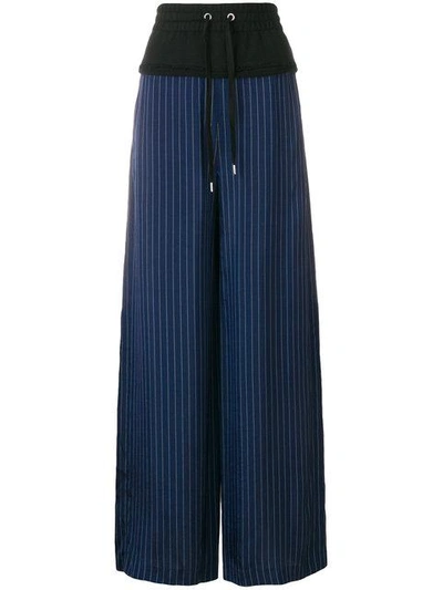 Shop Alexander Wang T T By Erry Stripe Combo Trousers - Black