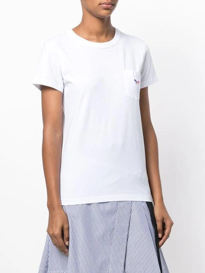 Shop Maison Kitsuné Tricolor Fox Pocket T-shirt - White