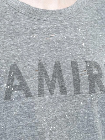 Shop Amiri Painted Logo T In Grey