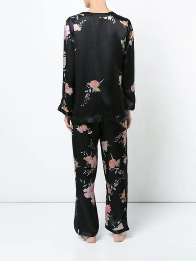 Shop Natori Midnight Garden Pyjama Set In Black