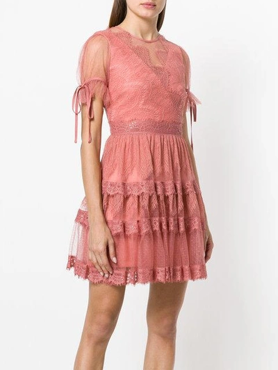 Shop Three Floor Lace Tiered Dress - Pink