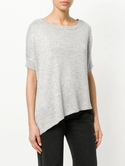 Shop Snobby Sheep Sparkly Knitted Top In Grey