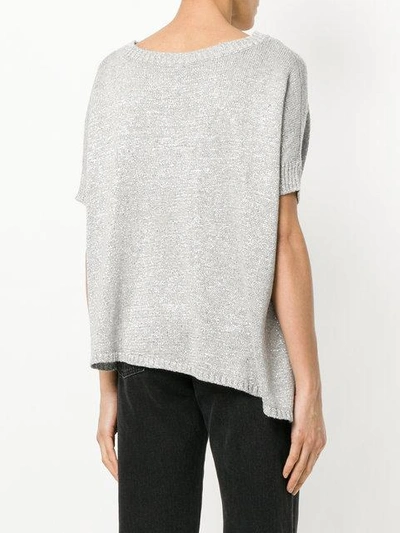 Shop Snobby Sheep Sparkly Knitted Top In Grey