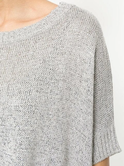 Shop Snobby Sheep Sparkly Knitted Top In Grey