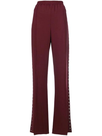 Shop Area Pleated Studded Trousers In Red