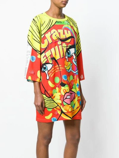 Shop Moschino Crazy Fruit T-shirt Dress In Multicolour