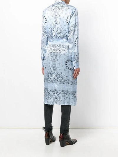 Shop Amiri Western Print Shirt Dress - Blue