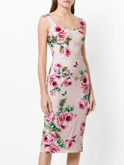 Shop Dolce & Gabbana Printed Cady Dress - Pink