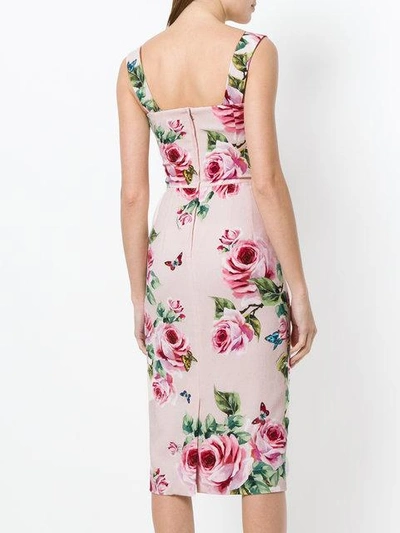 Shop Dolce & Gabbana Printed Cady Dress - Pink