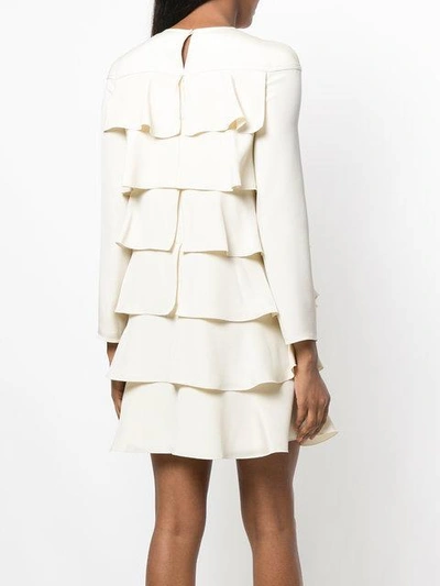 Shop Valentino Ruffle Design Dress - White