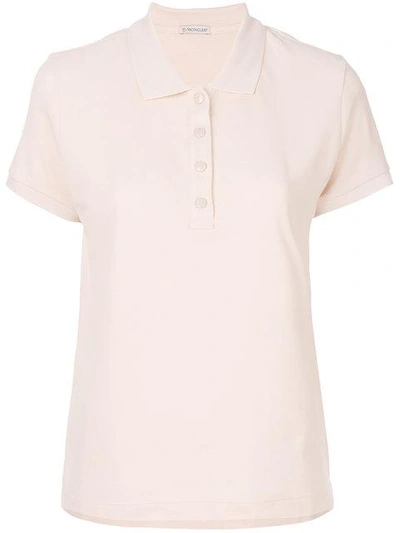 Shop Moncler Cropped Polo Shirt - Pink