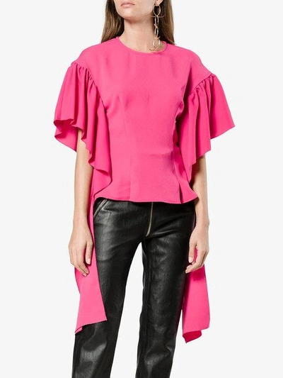 Shop Rejina Pyo Kara Blouse With Long Drape Sleeves In Pink