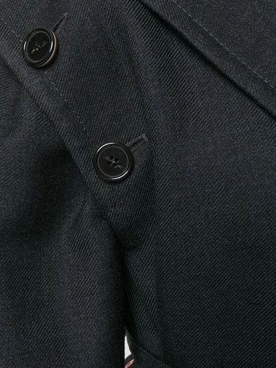 Shop Proenza Schouler Belted Asymmetrical Logo Pull Coat In Grey