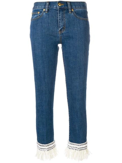 Shop Tory Burch Cropped Connor Jeans In Blue