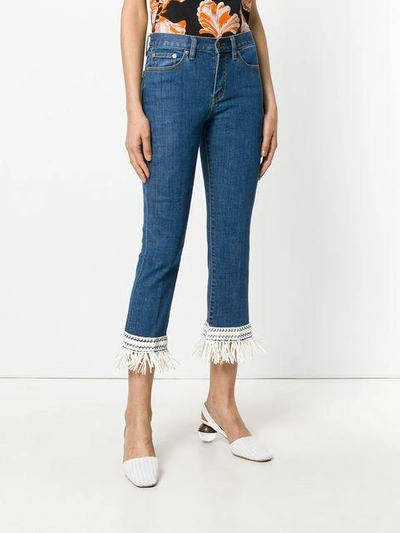Shop Tory Burch Cropped Connor Jeans In Blue