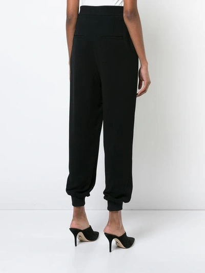 Shop Tibi Pleat Balloon Style Trousers - Black