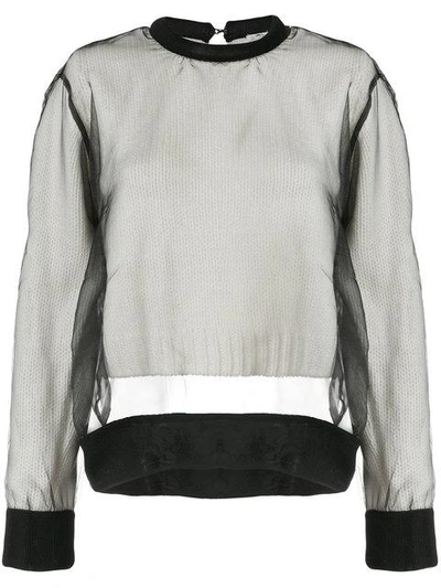 Shop Comme Des Garçons Noir Kei Ninomiya Tulle Layer Jumper - White
