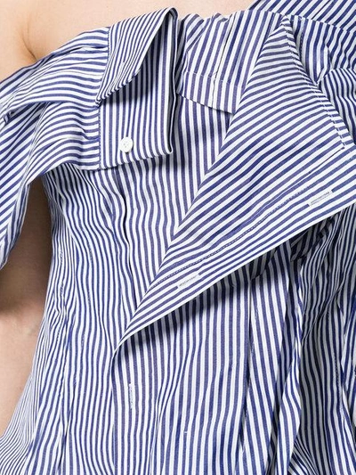 Shop Enföld Off Shoulder Shirt In Blue