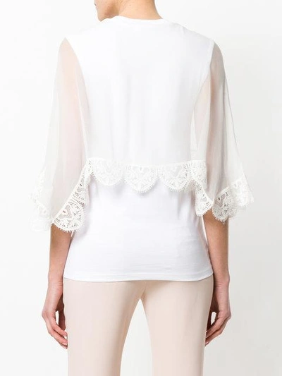 Shop Chloé Lace Trim Cropped T In White