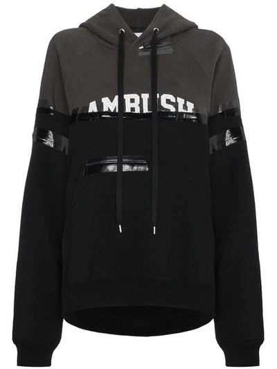 Shop Ambush Taped Logo Hooded Sweatshirt In Black