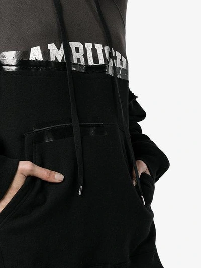 Shop Ambush Taped Logo Hooded Sweatshirt In Black
