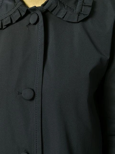 Shop Marc Jacobs Frill Detail Balmacaan Coat - Black