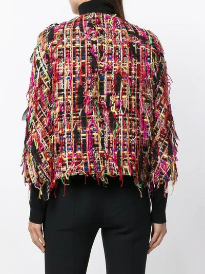 Shop Alexander Mcqueen Cropped Tweed Jacket In Multicolour