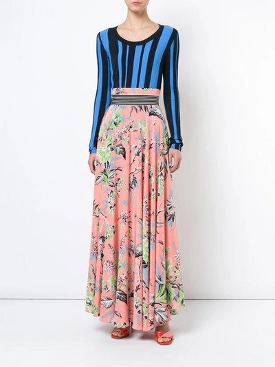 Shop Diane Von Furstenberg Dvf  Printed Long Skirt - Pink