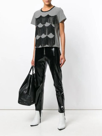 Shop Marc Jacobs Fringe Detail T-shirt - Black