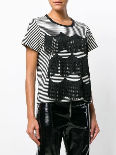 Shop Marc Jacobs Fringe Detail T-shirt - Black