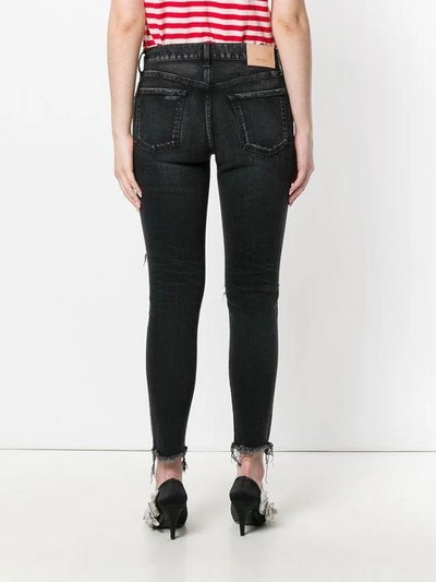 Shop Moussy Vintage Distressed Skinny Jeans - Black