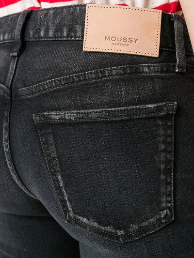 Shop Moussy Vintage Distressed Skinny Jeans - Black