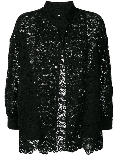 Shop Antonio Marras Lace Band Collar Jacket - Black