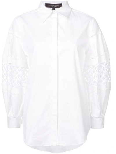 Carolina Herrera Crochet-inset Balloon-sleeve Blouse, White | ModeSens