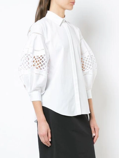 Shop Carolina Herrera Cut-out Detail Shirt In White