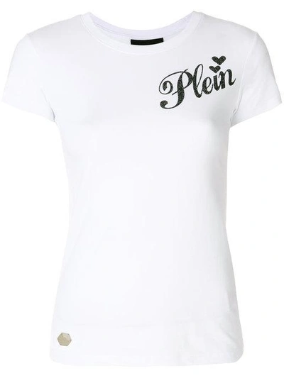 Shop Philipp Plein T-shirt Mit Logo-print - Weiss
