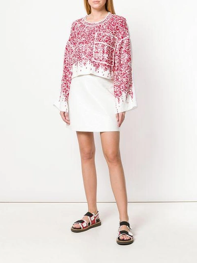 Shop Aviu Sequin Embroidered Jumper In White