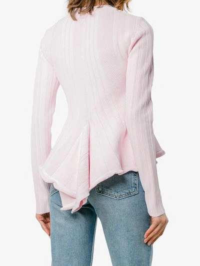 Shop Proenza Schouler Long Sleeve Sculpted Knit Top In Pink