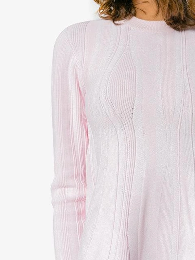 Shop Proenza Schouler Long Sleeve Sculpted Knit Top In Pink