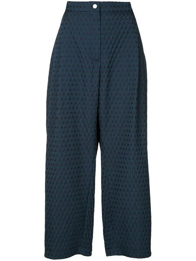 Shop Natasha Zinko Textured Jacquard Trousers - Blue