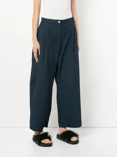 Shop Natasha Zinko Textured Jacquard Trousers - Blue