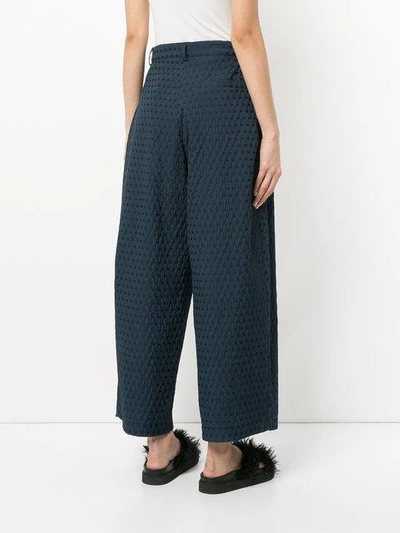 Shop Natasha Zinko Textured Jacquard Trousers - Blue