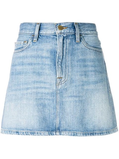 Shop Frame Le Mini Denim Skirt In Blue
