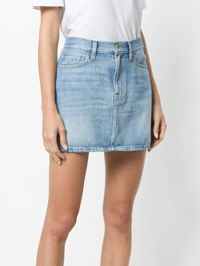 Shop Frame Le Mini Denim Skirt In Blue