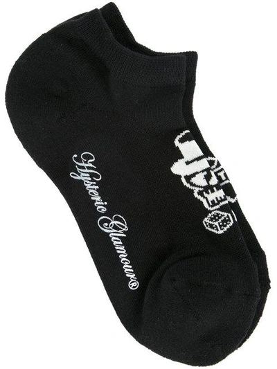 Shop Hysteric Glamour Printed Socks In Black