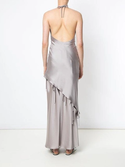 Shop Gloria Coelho Halterneck Gown In Metallic