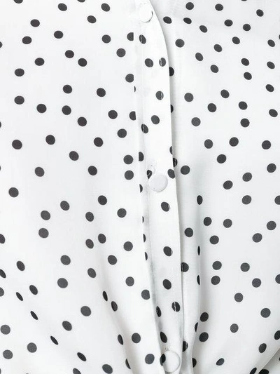 Shop Ssheena Knotted Polka Dot Shirt - White