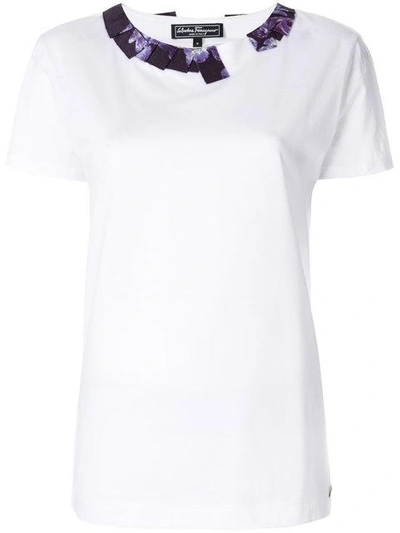 Shop Ferragamo Salvatore  Round Neck T-shirt - White