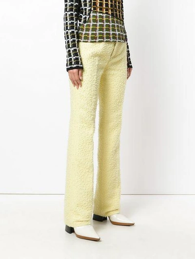 Shop Marni Bobbled Straight Leg Trousers - Yellow
