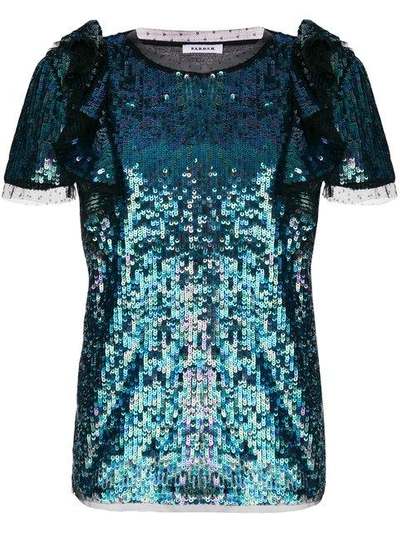 Shop P.a.r.o.s.h Sequin Top In Blue